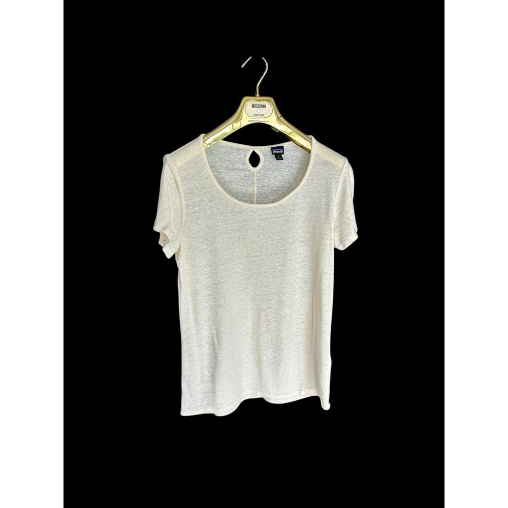 Patagonia Womens Slub Tshirt Sz Medium Scoop Neck Cream Baby Tee Cotton